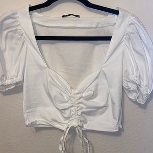 Zara puff sleeve crop top